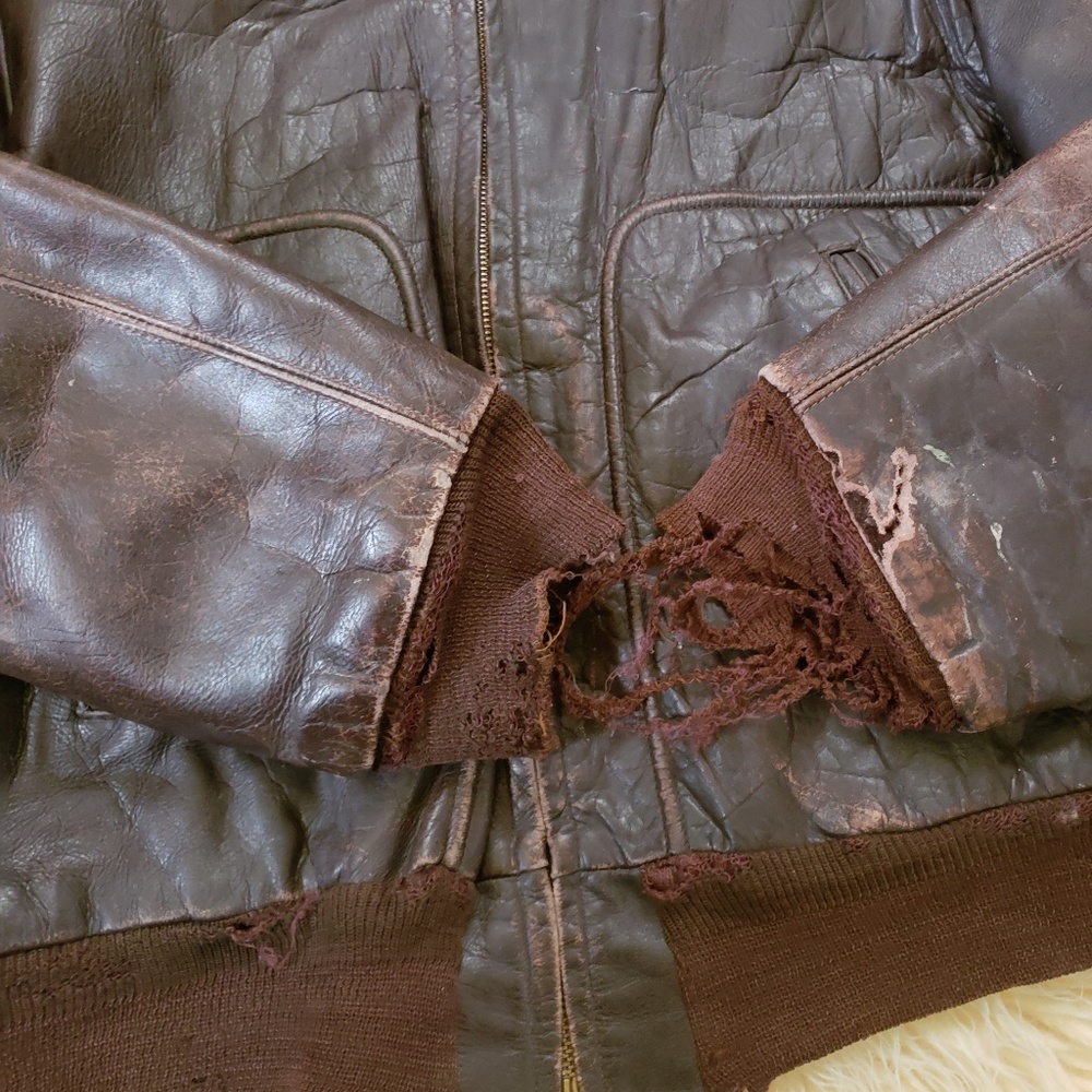 40s 50s Steerhide Leather Jacket Vintage Bomber - Picture 7 of 8